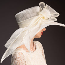 Load image into Gallery viewer, KaKyCo - 117146 Callalily Adorned Wide Soft Sinamay Hats: Sinamay / Ivory