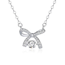 Load image into Gallery viewer, Perimade & Co. LLC - Bow Bowknot Dancing Stone Necklace in 925 Sterling Silver