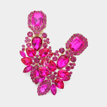 Load image into Gallery viewer, Sensibling Corp. - Marquise Square Stone Pointed Evening Clip On Earrings
: Jet Black