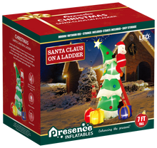 Load image into Gallery viewer, Presence - 7-FT Christmas Inflatable: Santa Climbing with Tree
