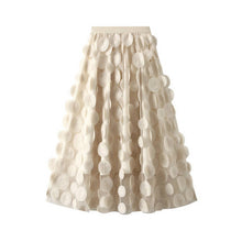 Load image into Gallery viewer, ACCITY - 3D Polka Dot Tulle A-Line Flared Midi Skirt_CWBMS0379: Black / (OS) 1
