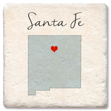 Load image into Gallery viewer, Tipsy Coasters & Gifts - Custom Love Your Town State Silhouette Heart Coaster: Ceramic