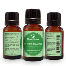 Load image into Gallery viewer, Best of Nature - Peppermint Essential Oil, 100% Pure - 15ml / 100ml: 1/2 oz
