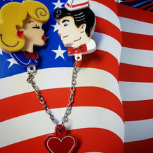 Load image into Gallery viewer, Lipstick & Chrome - Belle & Beau Kiss Rockabilly Brooch