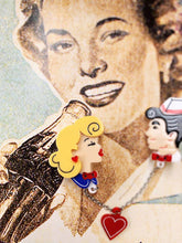 Load image into Gallery viewer, Lipstick & Chrome - Belle & Beau Kiss Rockabilly Brooch