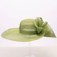 Load image into Gallery viewer, KaKyCo - Rose Veil Trim Off Face Floppy Sinamay Hats | 117145: YELLOW