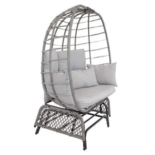 Load image into Gallery viewer, Sunnydaze Decor - Double Egg Chair Glider with Cushions and Pillows - Gray