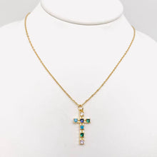 Load image into Gallery viewer, Mio Queena - Multi-Style Inlaid Cubic Zirconia Cross Pendant Necklace: 8#