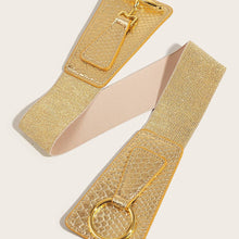 Load image into Gallery viewer, NINEXIS - CWABE0563_SOLID COLOR MULTI FUNCTIONAL ELASTIC BELT: Gold / (OS) 1