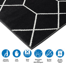 Load image into Gallery viewer, Olliix - Modern Geometric Woven Area Rug, Black: 8x10