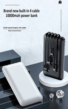 Load image into Gallery viewer, Mila Wholesale - 10,000 mAh Powerbanks with 3-in-1 Charging Cables: Black