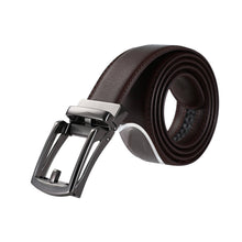 Load image into Gallery viewer, Mad Man - AutoMADtic leather belt: Black w/Black & Silver Style Buckle