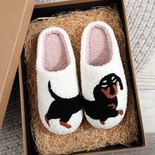 Load image into Gallery viewer, ACCITY - POPULAR DACHSHUND EMBROIDERED COTTON SLIPPERS_CWSHS0769: White / (10) 1