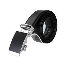 Load image into Gallery viewer, Mad Man - AutoMADtic leather belt: Black w/Black & Silver Style Buckle
