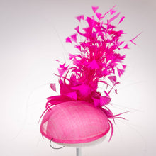 Load image into Gallery viewer, KaKyCo - AJ780S Small Base With Variety Feather On Top Fascinator: Fuchsia