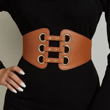 Load image into Gallery viewer, ACCITY - RETRO RIVET HOLLOW WIDE GIRDLE BELT_CWABE0446: Black / (OS) 2