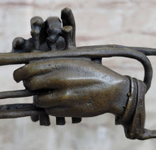 Load image into Gallery viewer, Bronzhaus - Abstract Bronze Metal Bust Sculpture Statue of Trumpet Player on Marble Base Signed Art