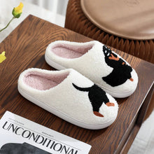 Load image into Gallery viewer, ACCITY - POPULAR DACHSHUND EMBROIDERED COTTON SLIPPERS_CWSHS0769: White / (10) 1