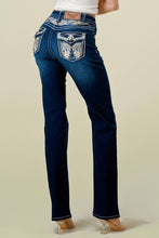 Load image into Gallery viewer, Denim Zone U.S.A. - WB-31 STRETCHY MINI-BOOT WOMEN'S BLING JEANS WESTFIELD EAGLE: 7 / DARK BLUE