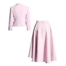 Load image into Gallery viewer, Productseeker - SET107 Rose Blazer & Pleated Skirt Set: Pink / English / L