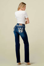 Load image into Gallery viewer, Denim Zone U.S.A. - WB-31 STRETCHY MINI-BOOT WOMEN'S BLING JEANS WESTFIELD EAGLE: 1 / DARK BLUE