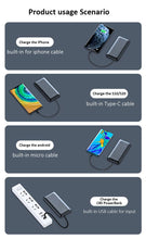 Load image into Gallery viewer, Mila Wholesale - 10,000 mAh Powerbanks with 3-in-1 Charging Cables: Black