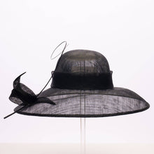 Load image into Gallery viewer, KaKyCo - Asymmetric brim w/round crown sinamay hat fascinator |125057: Olive Green