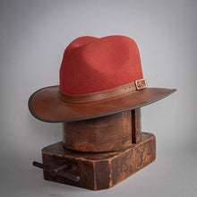 Load image into Gallery viewer, American Hat Makers - Wool Felt Leather Outdoor Fedora Style - Summit: Saddle / LG