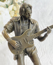 Load image into Gallery viewer, Bronzhaus - Signed Handcrafted Rick James Guitar Player Bronze Sculpture Figurine Statue