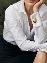 Load image into Gallery viewer, Sheer Trend - Long Sleeves Loose Buttoned Solid Color Lapel Blouses&Shirts Tops: BLACK / M