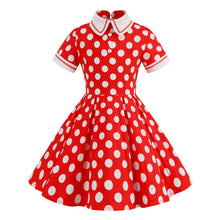 Load image into Gallery viewer, SALINA TRADING INC - 50s Retro Audrey Hepburn Style Polka Dot Mom and Daughter Dress: Light Blue Polka Dot / 130cm