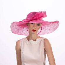 Load image into Gallery viewer, KaKyCo - 122008 Large Simple Ribbon Sytle Sinamay Bow Hat: FUCHSIA