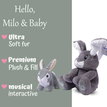 Load image into Gallery viewer, Dimple - Milo Grey Singing Bunny & Soft Plush Baby Bunny