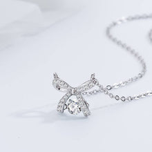 Load image into Gallery viewer, Perimade & Co. LLC - Bow Bowknot Dancing Stone Necklace in 925 Sterling Silver