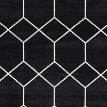 Load image into Gallery viewer, Olliix - Modern Geometric Woven Area Rug, Black: 8x10