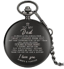 Load image into Gallery viewer, WoodWristCo - Top Unique Family Gifts I LOVE YOU Theme Quartz Pocket: For Dad