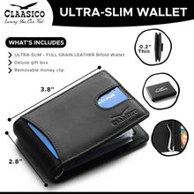 Load image into Gallery viewer, Claasico - Small bifold leather money clip wallet with pull strap: California Dessert