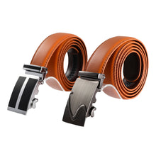 Load image into Gallery viewer, Mad Man - AutoMADtic leather belt: Black w/Black & Silver Style Buckle