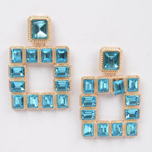 Load image into Gallery viewer, 3AM BY H&D ACCESSORIES - Rhinestone Square Earring: Apple Green