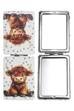 Load image into Gallery viewer, Cap Zone - Highland Baby Cow Glitter Compact Mirror: Assorted / One Size