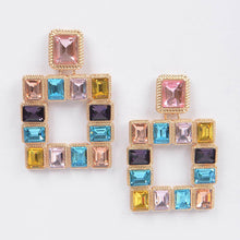 Load image into Gallery viewer, 3AM BY H&D ACCESSORIES - Rhinestone Square Earring: Apple Green
