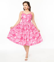 Load image into Gallery viewer, Unique Vintage - Barbie x UV Pink Barbie Print Swing Dress: S/4