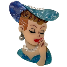 Load image into Gallery viewer, Lipstick & Chrome - "Vine and Dandy" in Fawn - Lady Head Vase Brooch