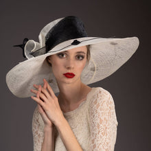Load image into Gallery viewer, KaKyCo - 117138 Two tone Callalily Adorned Wide Soft Sinamay Hats: Lime/Yellow