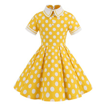 Load image into Gallery viewer, SALINA TRADING INC - 50s Retro Audrey Hepburn Style Polka Dot Mom and Daughter Dress: Light Blue Polka Dot / 150cm