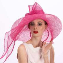 Load image into Gallery viewer, KaKyCo - 117146 Callalily Adorned Wide Soft Sinamay Hats: Sinamay / Ivory