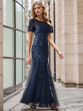 Load image into Gallery viewer, Ever-Pretty - Sequin Shiny Fishtail Tulle Dresses for Party: Burnt Orange / 4