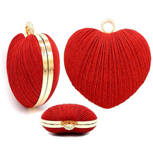Load image into Gallery viewer, Diacly - Glitter Mesh Cover Heart Clutch Bag: Pink
