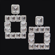 Load image into Gallery viewer, 3AM BY H&D ACCESSORIES - Rhinestone Square Earring: Clear Gold