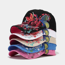 Load image into Gallery viewer, ACCITY - Butterfly Embroidery Baseball Cap, Women’s Sun Hat_CWAH1648: Black / (OS) 2